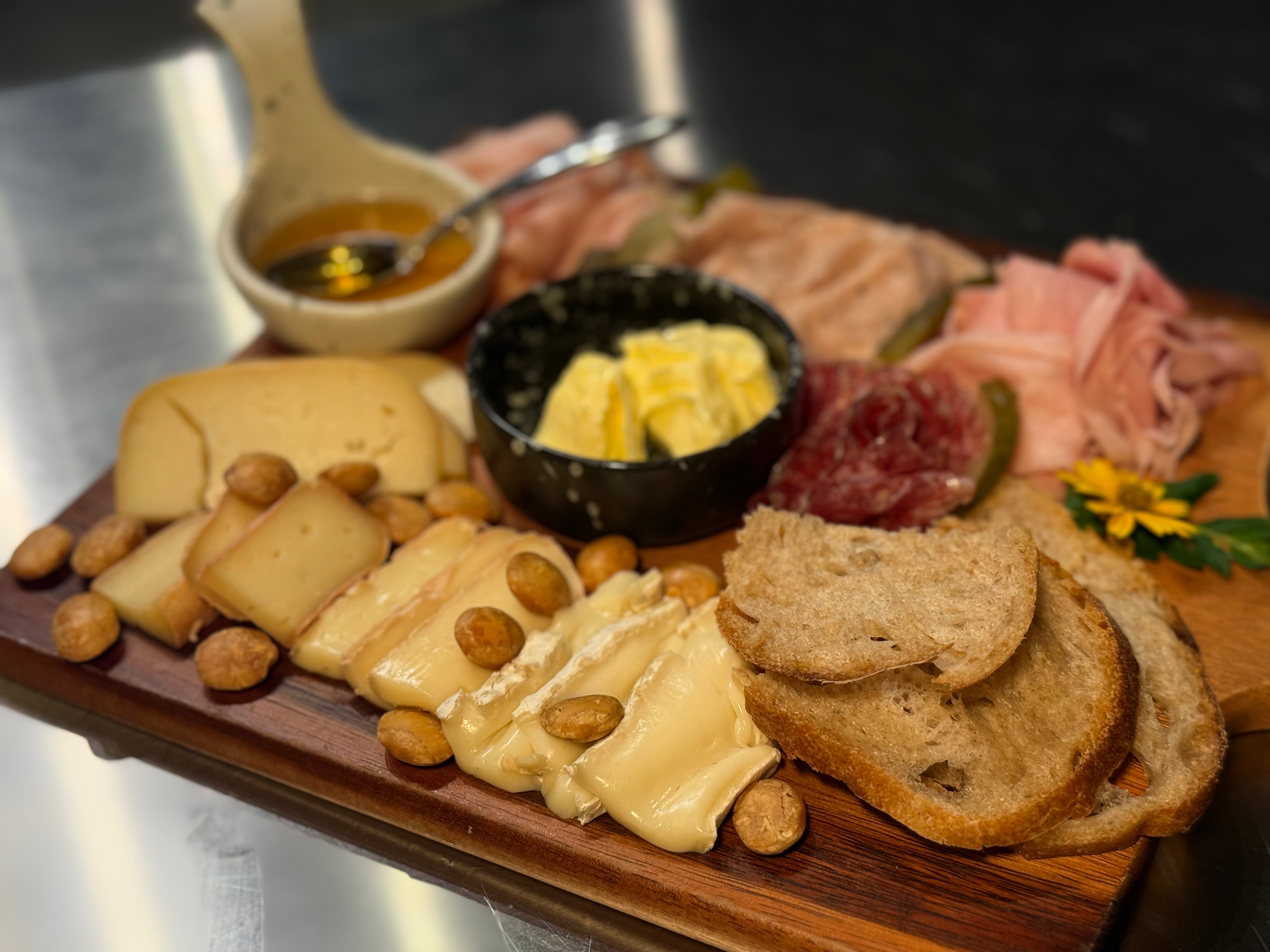 Artisanal Thai cheese and charcuterie board at Harmony Koh Tao